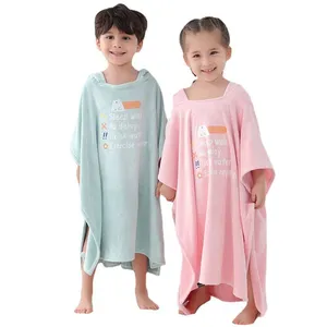 Baby Hooded Towel - Cute Shark Cartoon Wearable Poncho Beach Towel for Kids, Soft Absorbent Quick Dry Bath Towel for Toddlers, Swim, Pool thumbnail-5