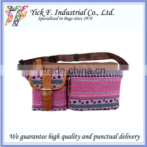 Two Front Pocket Large Cultural Style Cotton Women Waist Bag thumbnail-1