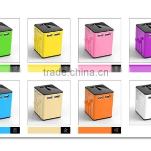 Pink Yellow Our Own Patent World Universal AC Power Converter Travel Adapter Plug EU US UK AU All in One thumbnail-5