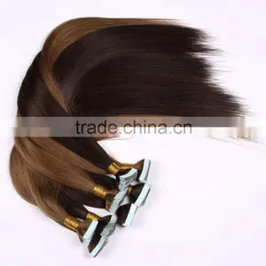 Cuticle Silky Mongolia Malaysia Peruvian Russian European Indian Brazilian PU Skin Weft Remy Tape Hair thumbnail-2