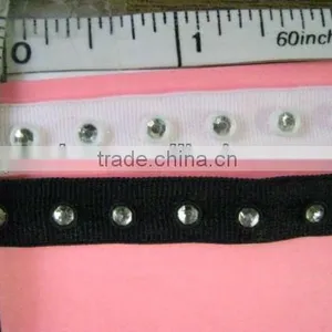 Single Strand Acrylic Stone Trim With Grosgrain ACRYLIC STONE TRIM SEW ON WITH PLASTIC CUP BASE, 0517C thumbnail-1