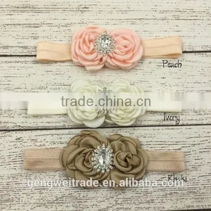Golden Children Girls Elastic Headband Hot Sale Baby Hairband With Flower for 0-3 Years thumbnail-1