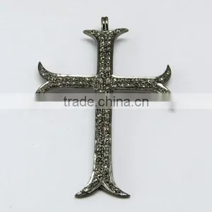 Men's Lord's Prayer Cross Diamond 925 Sterling Silver Pendant, Silver Jewelry India, Handmade Silver Jewelry thumbnail-4