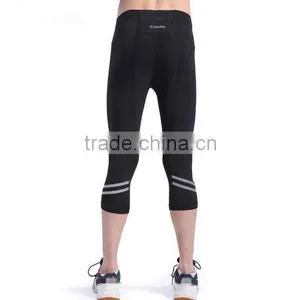 Wholesale Summer Men's Lycra 3/4 Running Pants With Zipper Pocket thumbnail-2