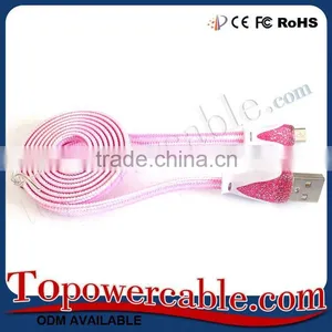 Manufacturing Bling USB Data Cable Fabric For Android Smart Phones thumbnail-1