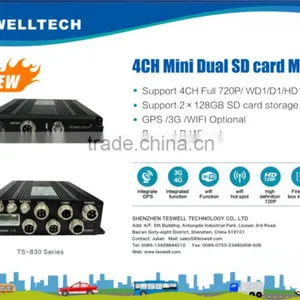 3G/4G Download/ WIFI Auto Download Free Platform Support 3G GPS WIFI 256GB SD Card Mini 4ch MDVR With 3G for Remote Monitor thumbnail-2