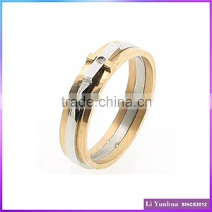 Mens Womens Wedding Rings Stainless Steel Cross Rings With Birthstone CZ Hot Sales thumbnail-1