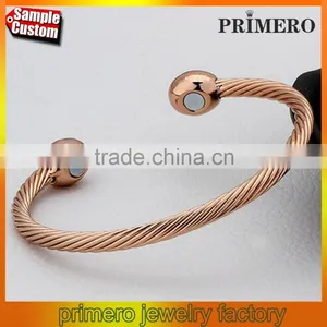 100% Copper Bangle Magnets Health Balance Magnetic Pure Copper Bracelet thumbnail-1