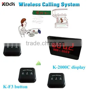 Wireless Waiter Call Button System 12V 433 MHZ Waiter Buzzer Customized Table Food Waiter Restaurant Call Bell K-2000C+K-F3-BB thumbnail-1