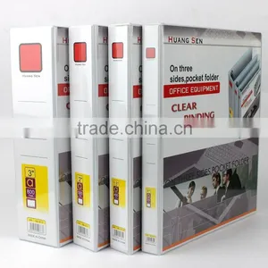 Factory Handmade Good Quality A4 Size Metal Ring Binder 1''- 3'' PVC Loose-leaf File Multi-pocket File Folder for 200-700 Pages thumbnail-1