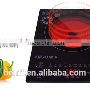 Black Plastic Body Electric Ceramic Cooktops Portable Travel Electric Halogen Cooker thumbnail-3