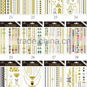 Metallic Gold Silver Black Jewelry Temporary Bling Tattoo thumbnail-4