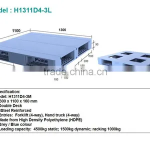 Plastic Pallet With Steel 1300*1100 thumbnail-1