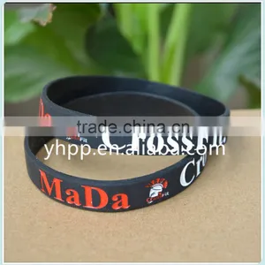 Personalized Logo Mada Crossfit Silicone Rubber Wristband Bracelet Quality Choice thumbnail-2