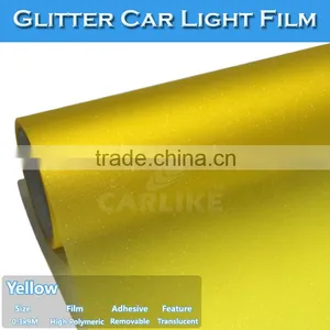 CARLIKE 0.3*10m Size Glitter Yellow Auto Headlight Vinyl Film thumbnail-1