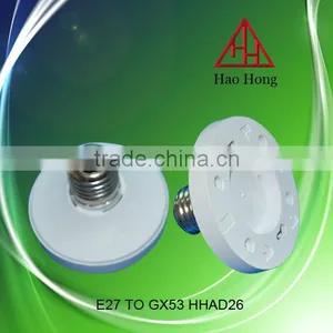 HAOHONG Plastic E27 to GX53 Plastic Adapter Converter thumbnail-1