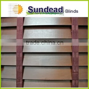 Paulownia Basswood 2 Inches Natural Wood Blinds With Ladder Tape at Wholesale Price for Home Decoration thumbnail-3