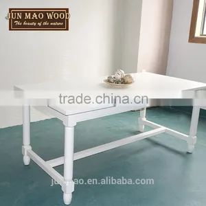 China Factory Wholesale Modern Dining Furniture Rectangle White Wooden Dining Table thumbnail-1
