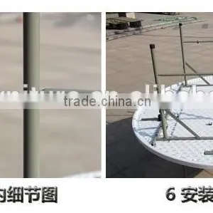 Hongma Metal Plastic 4ft Round Folding Outdoor Table thumbnail-3