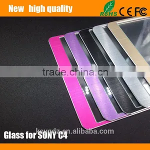 2.5D Titanium Alloy Brushed Metal Tempered Glass Screen Protector Guard for SONY C4 thumbnail-3