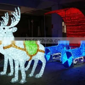 Large Christmas Light With Santa and Reindeer Smart Outdoor Christmas Reindeer Lights thumbnail-1