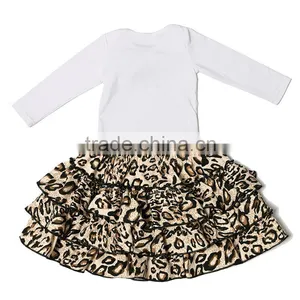 2016 New Design Boutique Clothing for 0-24 Monthsinfants 2 Pieces White Long Sleeve Top and Ruffle Skirt Sets thumbnail-2