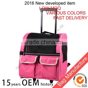 Backpack Pet Carrier on Wheels Travel Rolling Luggage Dog Bags Walking With Mat Quality Choice thumbnail-1
