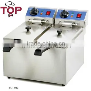 8+8 L Double Tanks Stainless Steel Industrial Fryer thumbnail-2