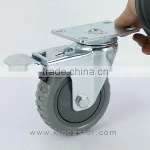 Swivel Flame PU Caster With Brake, Medium Duty Flame PVC Caster thumbnail-1