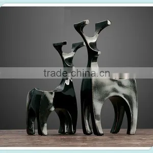 Resin Animal Shape Candle Holder Black Deer Candle Holder With Deer Shape Candle Stick thumbnail-1