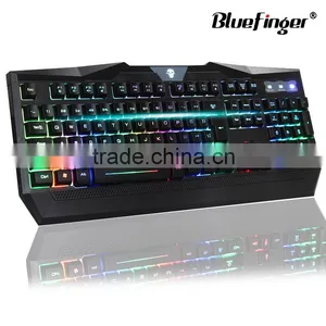 USB White Rainbow LED Illuminated Backlit Gaming Keyboard thumbnail-1