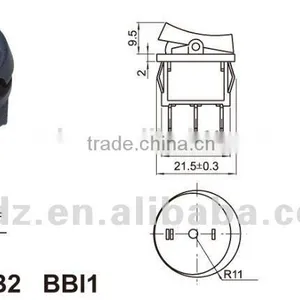 Mini Round Pannel Rocker Switch,IP65 Waterproof 4p Locked Rocker Switch thumbnail-5