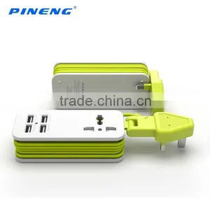 UK Extension Socket With 4 USB Outputs Wall Charger Plug thumbnail-2