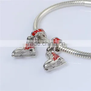 Custom Silver Beads Skate Shoe Charms Jewelry Wholesale thumbnail-5