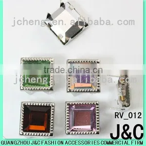 Square Acrylic Stone Stud thumbnail-1