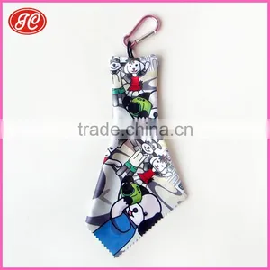 New Design Digital Printing Microfiber Mobile Phone Clean Cloth Key Chain thumbnail-1