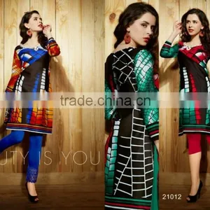 Indian Chikan Kurti Tunic Tops thumbnail-4