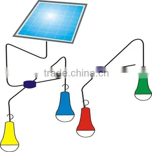 10w Led Solar Light With USB Port Portable Solar Home Light for 4 Led Bulbs Led Solar Lighting Kit Charged by Sun as Torch thumbnail-1