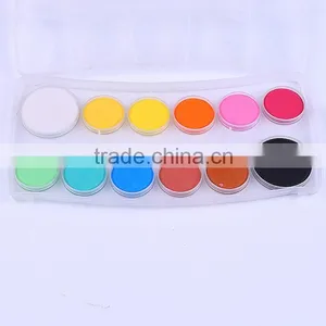 High Quality 12pcs Solid Powder Water Color Cake Airbrush Paint for Kids,tempera Kids Paint Powder Watercolor in Plastic Box thumbnail-5