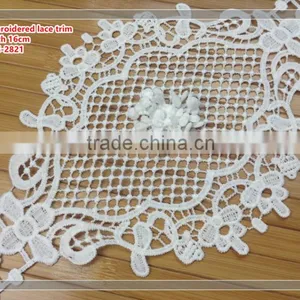 White Color Embroidered Lace Trim thumbnail-2