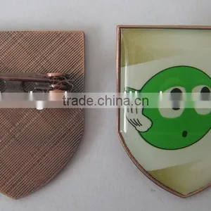 Epoxy Resin Domed Metal Lapel Pin,shiled Shape Metal Epoxy Pin Badge thumbnail-1
