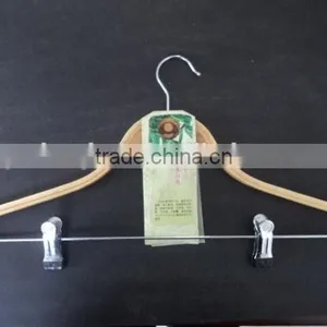 Environmental Clothes and Suit Bamboo Hangers With Clips thumbnail-1