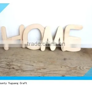 Home Wooden Word Decor 6" Unfinished Wood Sign Wall Decor Craft thumbnail-2