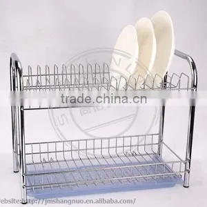 Chrome Plated Draining Dish Rack/Dish Drainer With Plastic Tray thumbnail-1