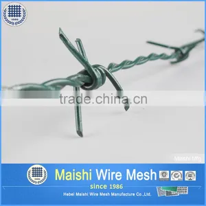15.5 Gauge Green Painted Barbed Wire thumbnail-1