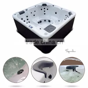 CE Certificate Whirlpool Bathtub Outdoor Economic Family Use Acrylic Bathtub Black thumbnail-2