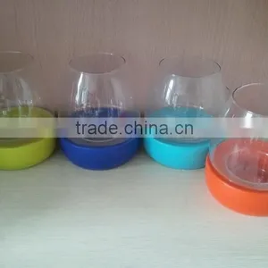 Fake Stone Candle Holder With Cylinder Glass thumbnail-1