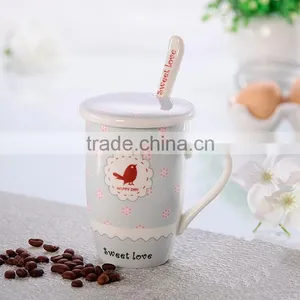 Ceramic Creative Mug,coffee Mug With Lid&spoon thumbnail-1