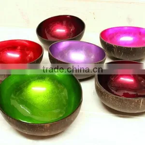 High Quality Eco Friendly Vietnamese Lacquer Natural Inside Outside Color Coconut Bowl thumbnail-1