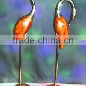 Brass & Wooden Crane Pair Set for Home Decoration, Wedding Decoration Crane Pair Set thumbnail-1